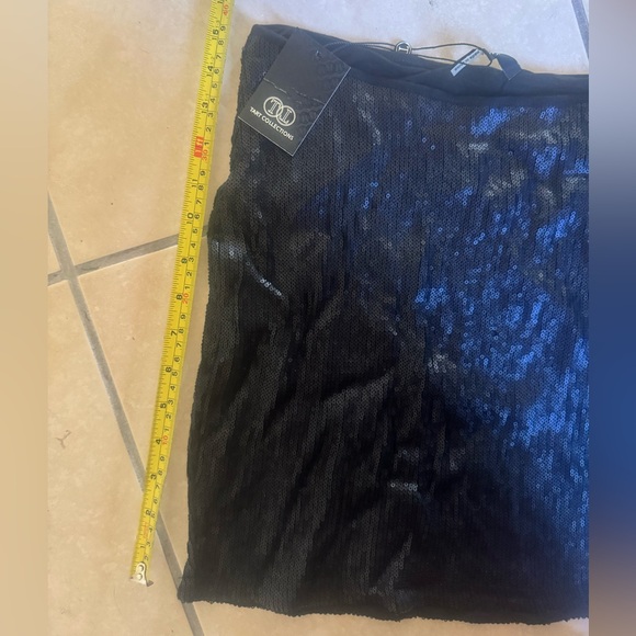 Tart Black Sequin Mini Skirt S NWT - Picture 5 of 5